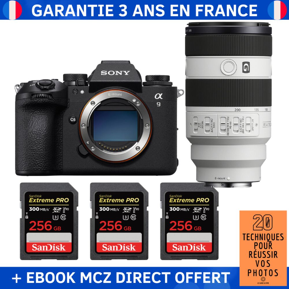 Sony A9 III + FE 70 200mm f4 Macro G OSS II + 3 SanDisk Extreme PRO UHS II SDXC 300 MB/ + Ebook '20 Techniques pour Réussir vos Photos' Appareil Photo Professionnel - vue 2