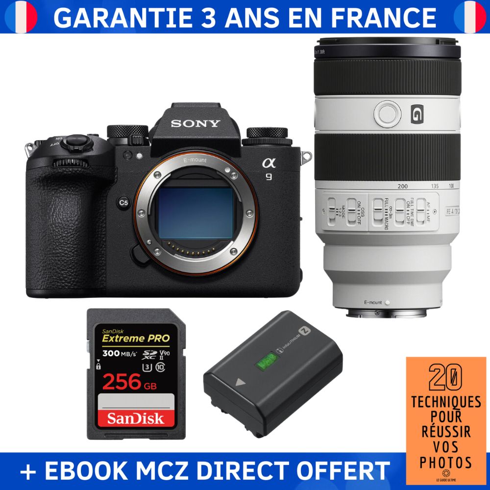 Sony A9 III + FE 70 200mm f4 Macro G OSS II + 1 SanDisk Extreme PRO UHS II SDXC 300 MB/ + 1 Sony NP FZ100 + Ebook '20 Techniques pour Réussir vos Photos' Appareil Photo Professionnel - vue 3