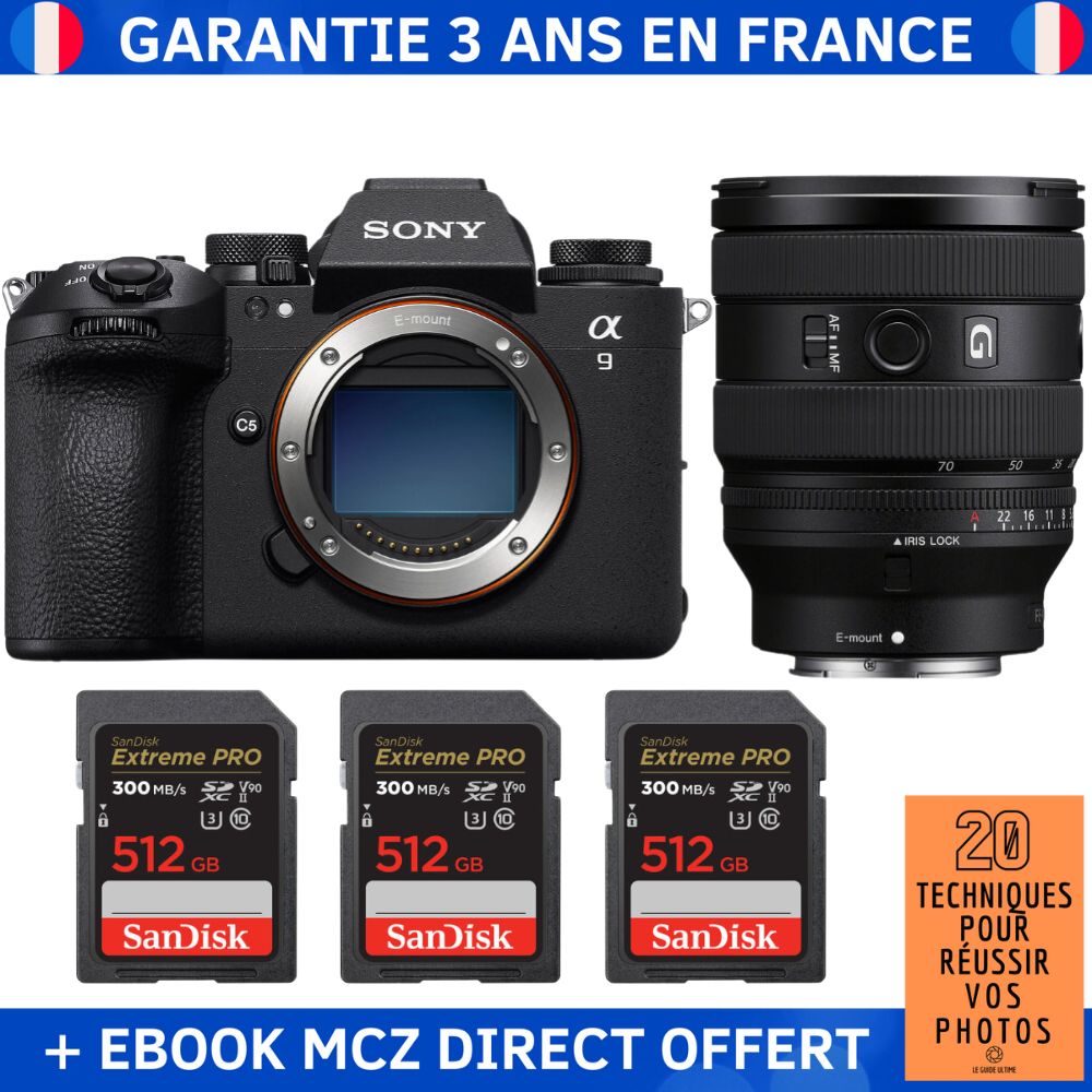 Sony A9 III + FE 20 70mm f4 G + 3 SanDisk Extreme PRO UHS II SDXC 300 MB/ + Ebook '20 Techniques pour Réussir vos Photos' Appareil Photo Professionnel - vue 3