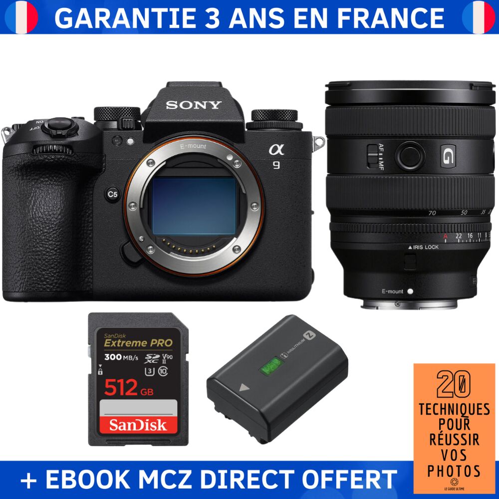 Sony A9 III + FE 20 70mm f4 G + 1 SanDisk Extreme PRO UHS II SDXC 300 MB/ + 1 Sony NP FZ100 + Ebook '20 Techniques pour Réussir vos Photos' Appareil Photo Professionnel - vue 4