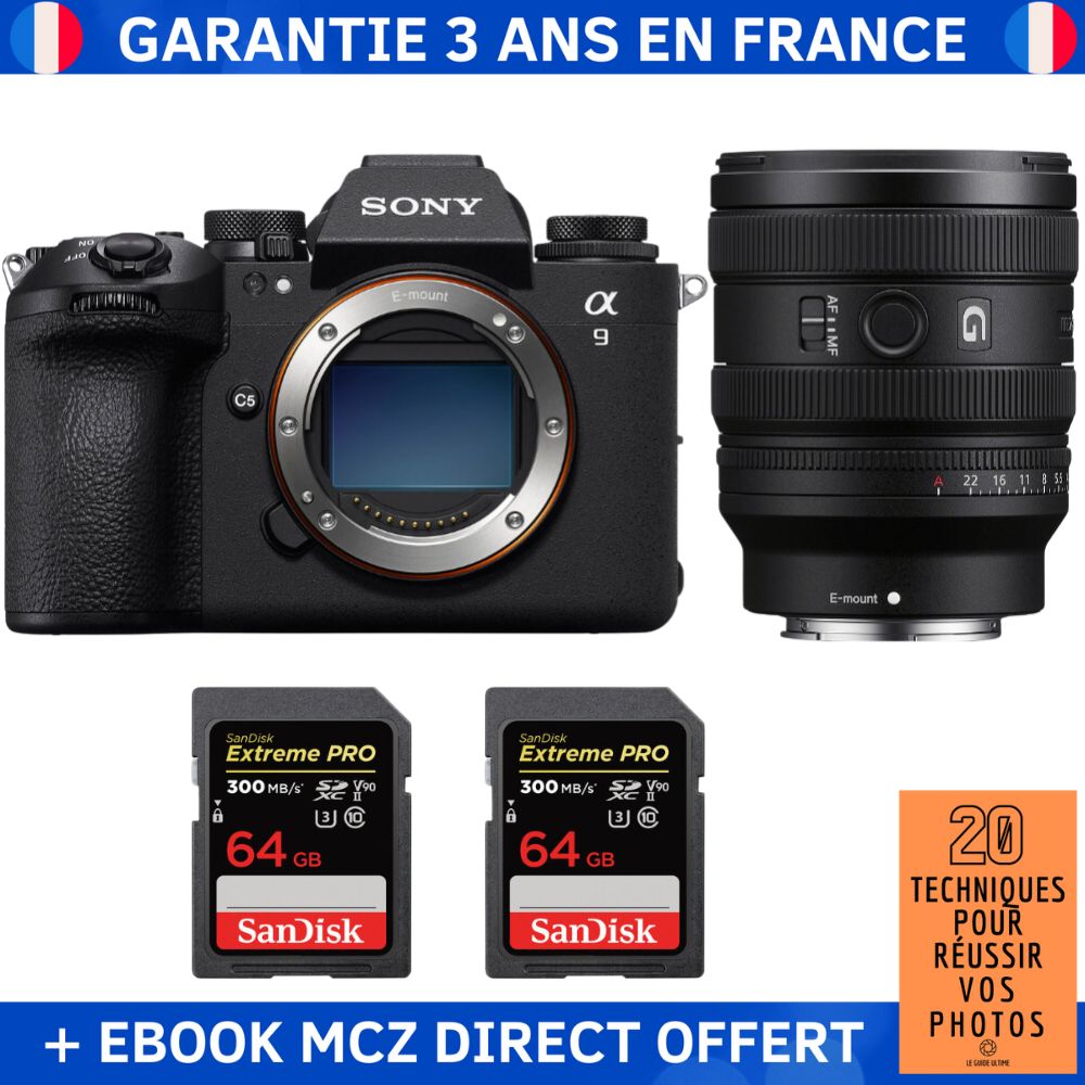 Sony A9 III + FE 24 50mm f2.8 G + 2 SanDisk Extreme PRO UHS II SDXC 300 MB/ + Ebook '20 Techniques pour Réussir vos Photos' Appareil Photo Professionnel - vue 3