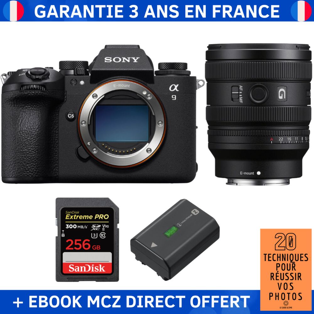 Sony A9 III + FE 24 50mm f2.8 G + 1 SanDisk Extreme PRO UHS II SDXC 300 MB/ + 1 Sony NP FZ100 + Ebook '20 Techniques pour Réussir vos Photos' Appareil Photo Professionnel - vue 4
