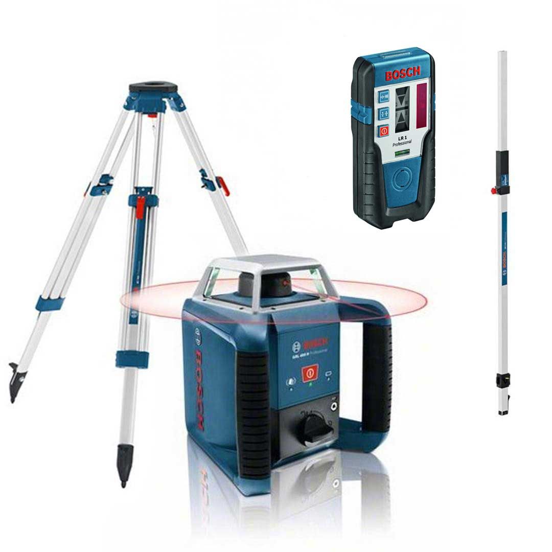 Bosch GRL 400 H Laser rotatif + récepteur LR 1 dans coffret + mire de chantier GR 240 + trépied BT 170 HD