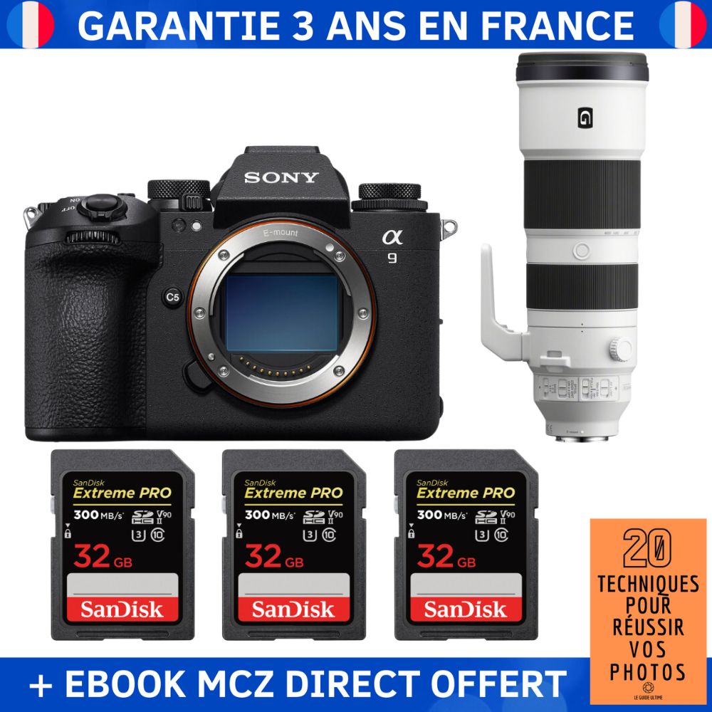 Sony A9 III + FE 200 600mm f5.6 6.3 G OSS + 3 SanDisk Extreme PRO UHS II SDXC 300 MB/ + Ebook '20 Techniques pour Réussir vos Photos' Appareil Photo Professionnel - vue 3