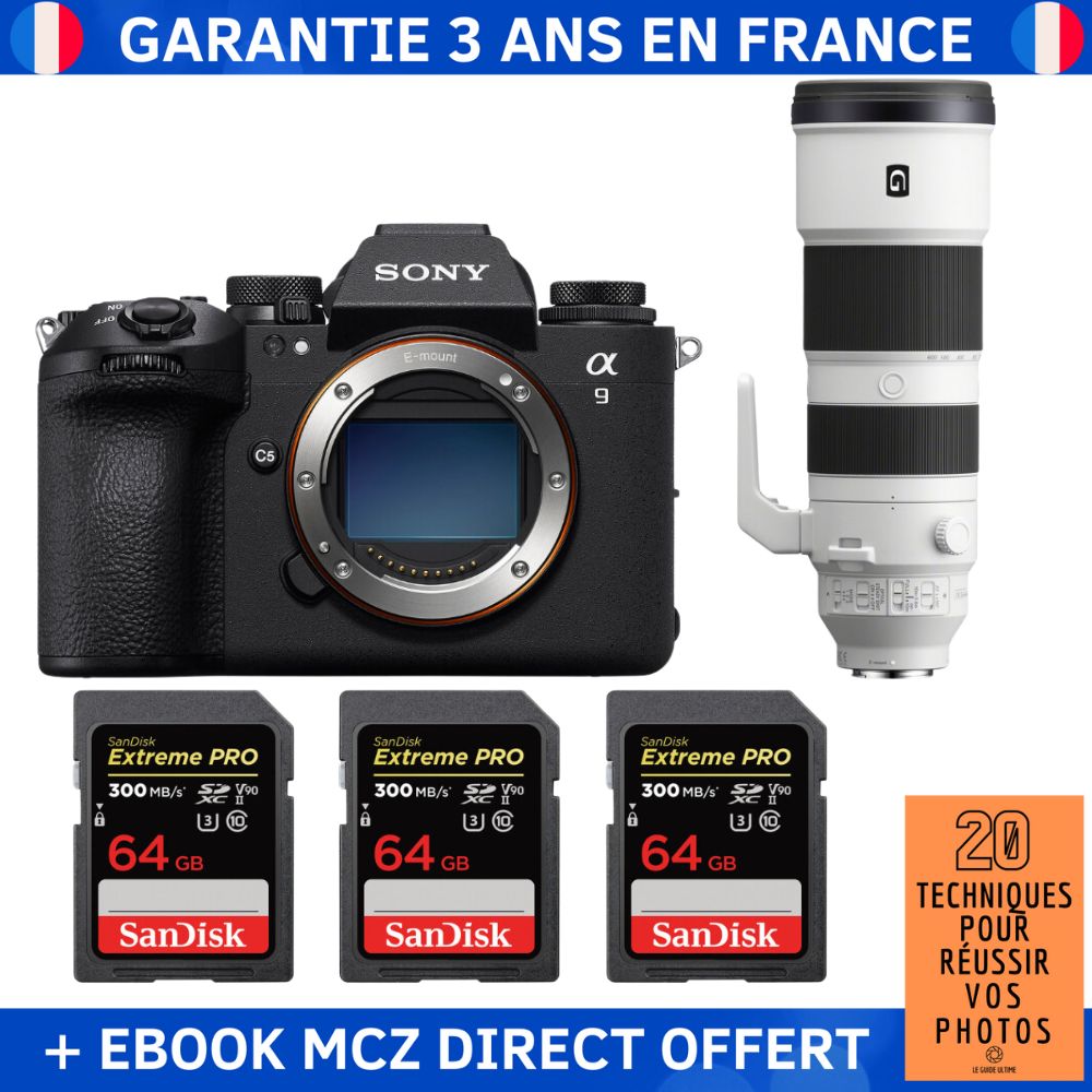 Sony A9 III + FE 200 600mm f5.6 6.3 G OSS + 3 SanDisk Extreme PRO UHS II SDXC 300 MB/ + Ebook '20 Techniques pour Réussir vos Photos' Appareil Photo Professionnel - vue 2