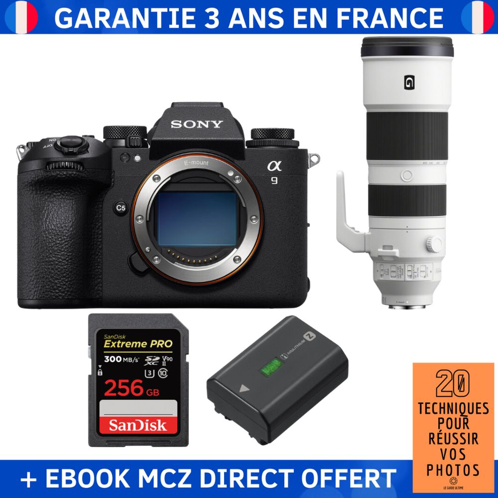 Sony A9 III + FE 200 600mm f5.6 6.3 G OSS + 1 SanDisk Extreme PRO UHS II SDXC 300 MB/ + 1 Sony NP FZ100 + Ebook '20 Techniques pour Réussir vos Photos' Appareil Photo Professionnel - vue 2