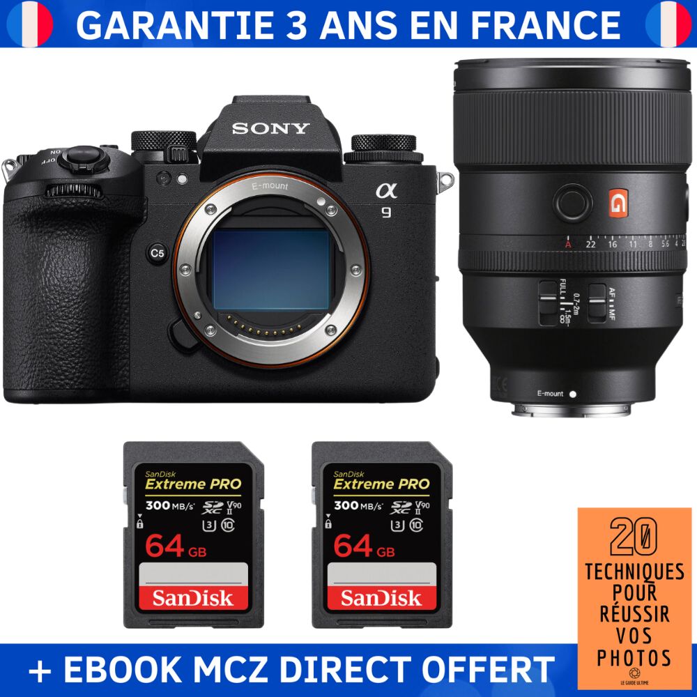 Sony A9 III + FE 135mm f1.8 GM + 2 SanDisk Extreme PRO UHS II SDXC 300 MB/ + Ebook '20 Techniques pour Réussir vos Photos' Appareil Photo Professionnel - vue 3