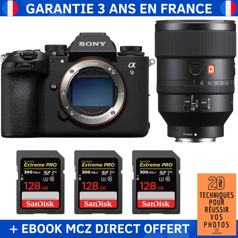 Sony A9 III + FE 135mm f1.8 GM + 3 SanDisk Extreme PRO UHS II SDXC 300 MB/ + Ebook '20 Techniques pour Réussir vos Photos' Appareil Photo Professionnel - vue 4