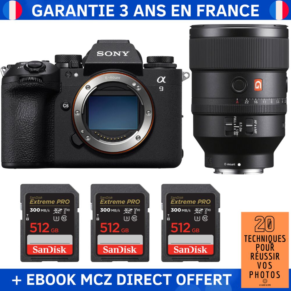 Sony A9 III + FE 135mm f1.8 GM + 3 SanDisk Extreme PRO UHS II SDXC 300 MB/ + Ebook '20 Techniques pour Réussir vos Photos' Appareil Photo Professionnel - vue 2