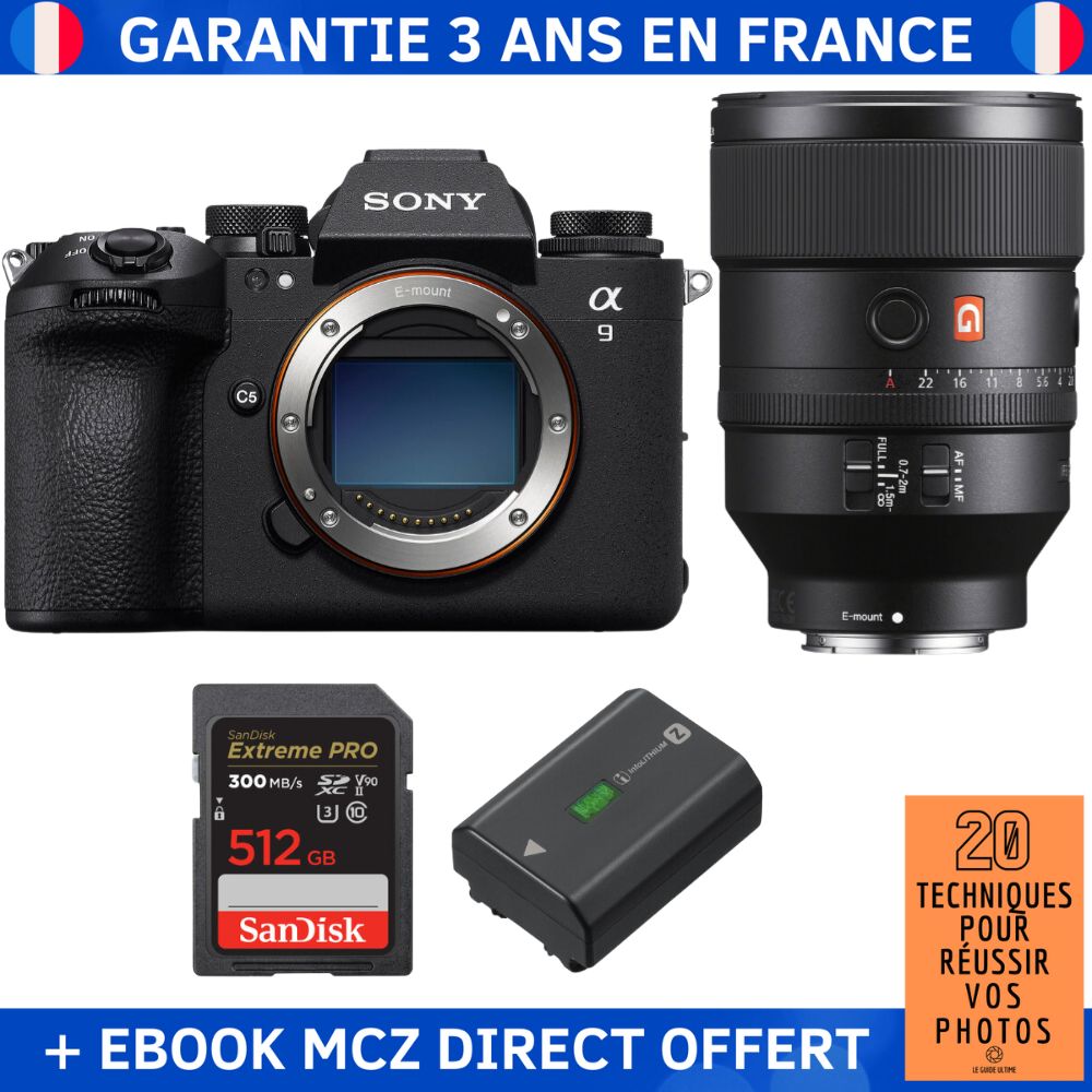 Sony A9 III + FE 135mm f1.8 GM + 1 SanDisk Extreme PRO UHS II SDXC 300 MB/ + 1 Sony NP FZ100 + Ebook '20 Techniques pour Réussir vos Photos' Appareil Photo Professionnel - vue 4