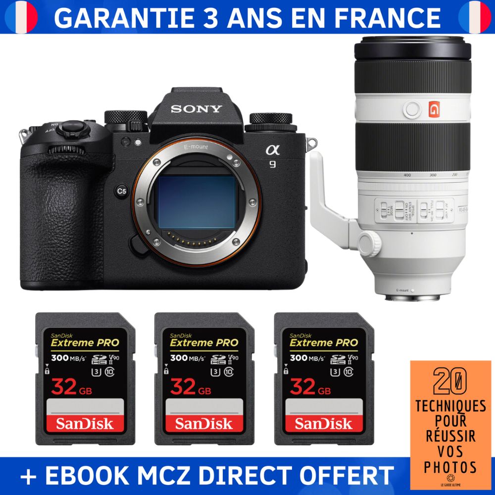 Sony A9 III + FE 100 400mm f4.5 5.6 GM OSS + 3 SanDisk Extreme PRO UHS II SDXC 300 MB/ + Ebook '20 Techniques pour Réussir vos Photos' Appareil Photo Professionnel - vue 4