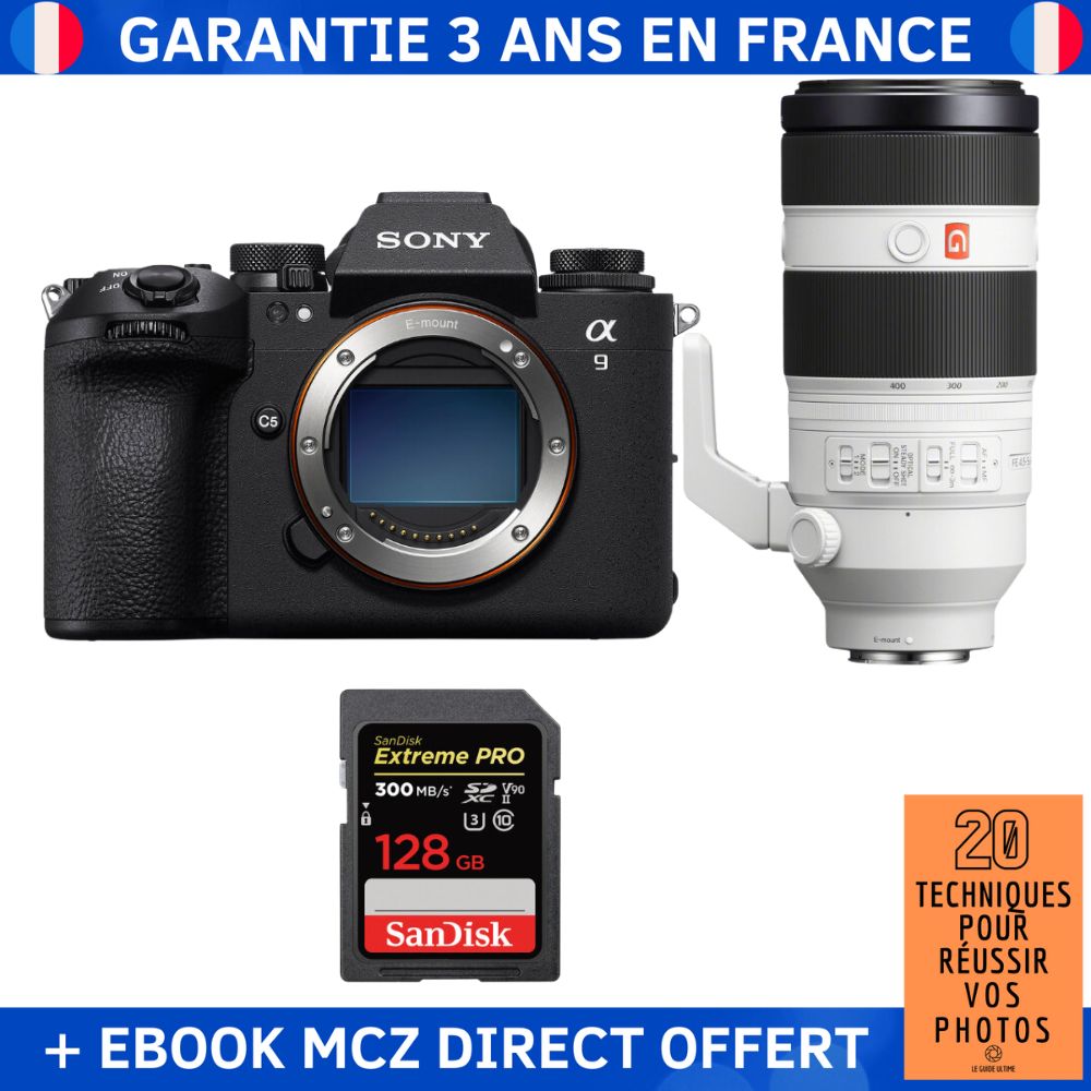 Sony A9 III + FE 100 400mm f4.5 5.6 GM OSS + 1 SanDisk Extreme PRO UHS II SDXC 300 MB/ + Ebook '20 Techniques pour Réussir vos Photos' Appareil Photo Professionnel - vue 2