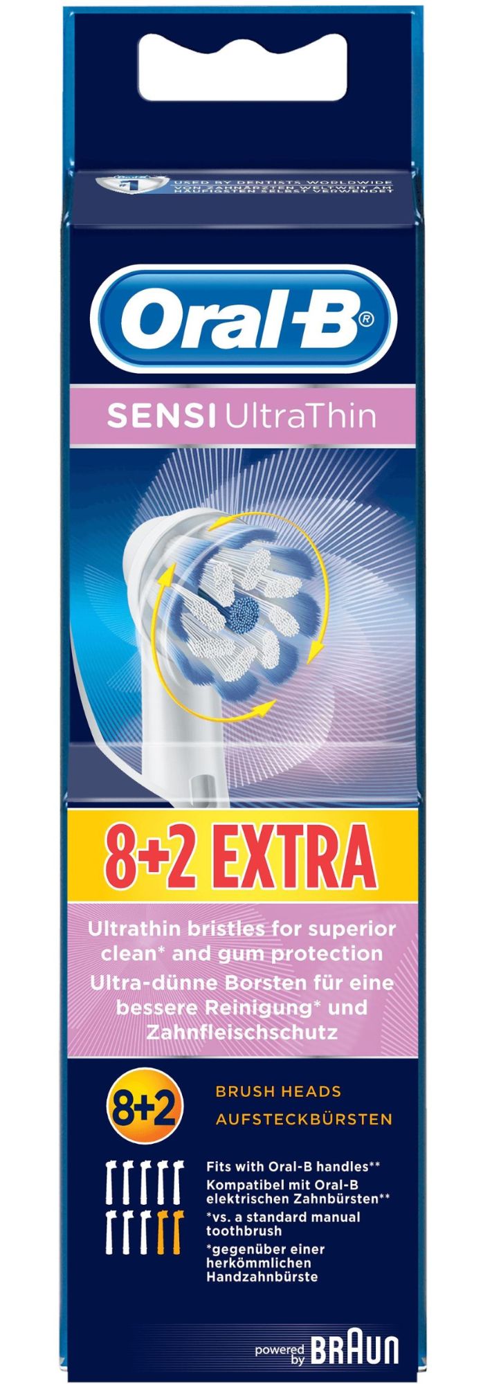 Brossettes de Rechange ORAL B Sensi Ultrathin 10 pièces Élimine 100% de plaque Gencives saines - vue 2