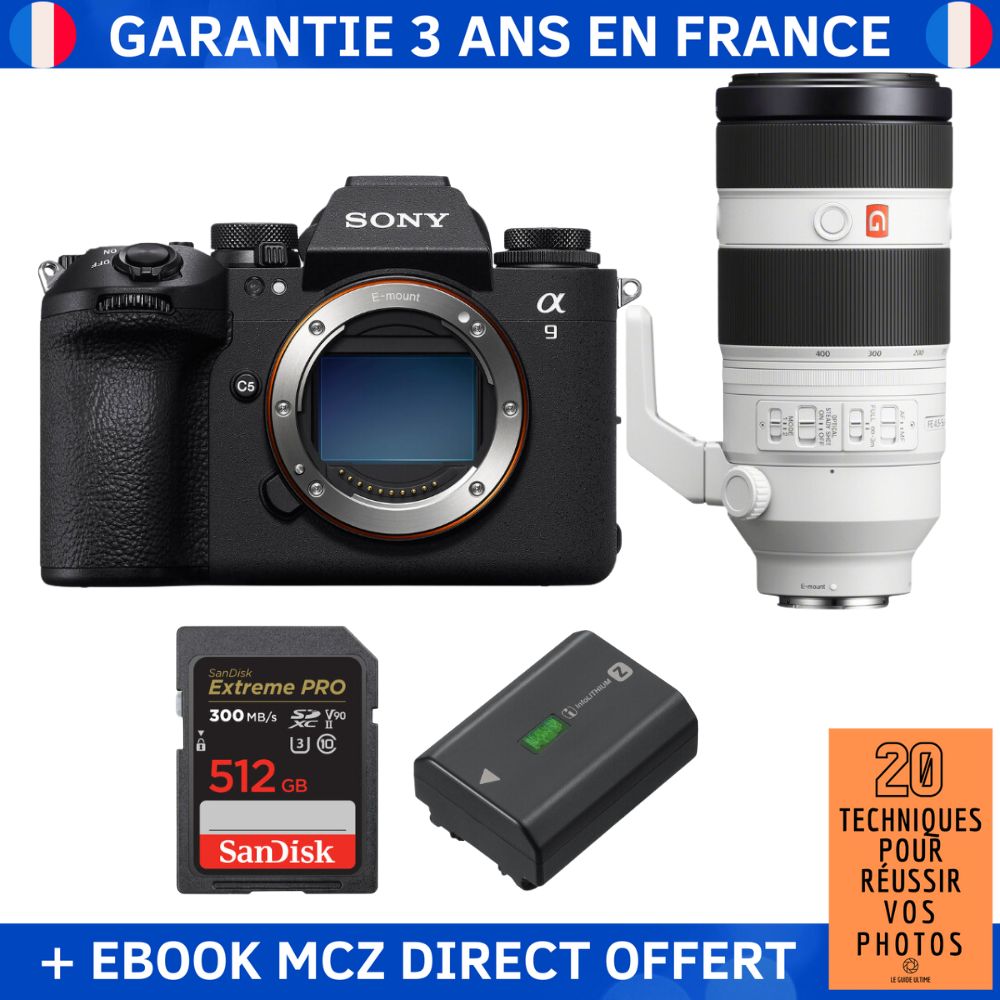 Sony A9 III + FE 100 400mm f4.5 5.6 GM OSS + 1 SanDisk Extreme PRO UHS II SDXC 300 MB/ + 1 Sony NP FZ100 + Ebook '20 Techniques pour Réussir vos Photos' Appareil Photo Professionnel - vue 4