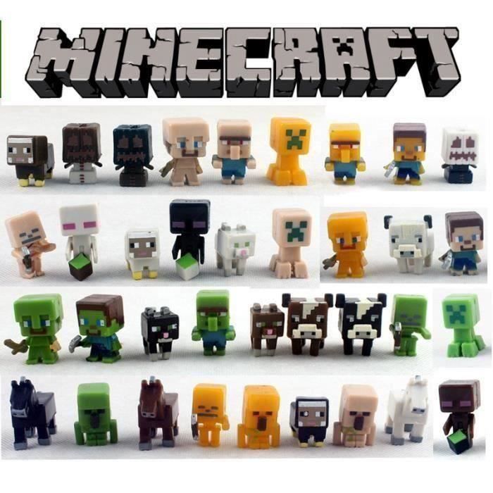 Minecraft Figurines 36 Pièces Personnages Miniatures 2-3 Cm