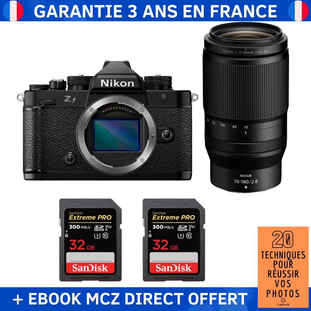 Nikon Zf + 70 180mm f2.8 + 2 SanDisk Extreme PRO UHS II SDXC 300 MB/ + Ebook '20 Techniques pour Réussir vos Photos' Appareil Photo Hybride - vue 2