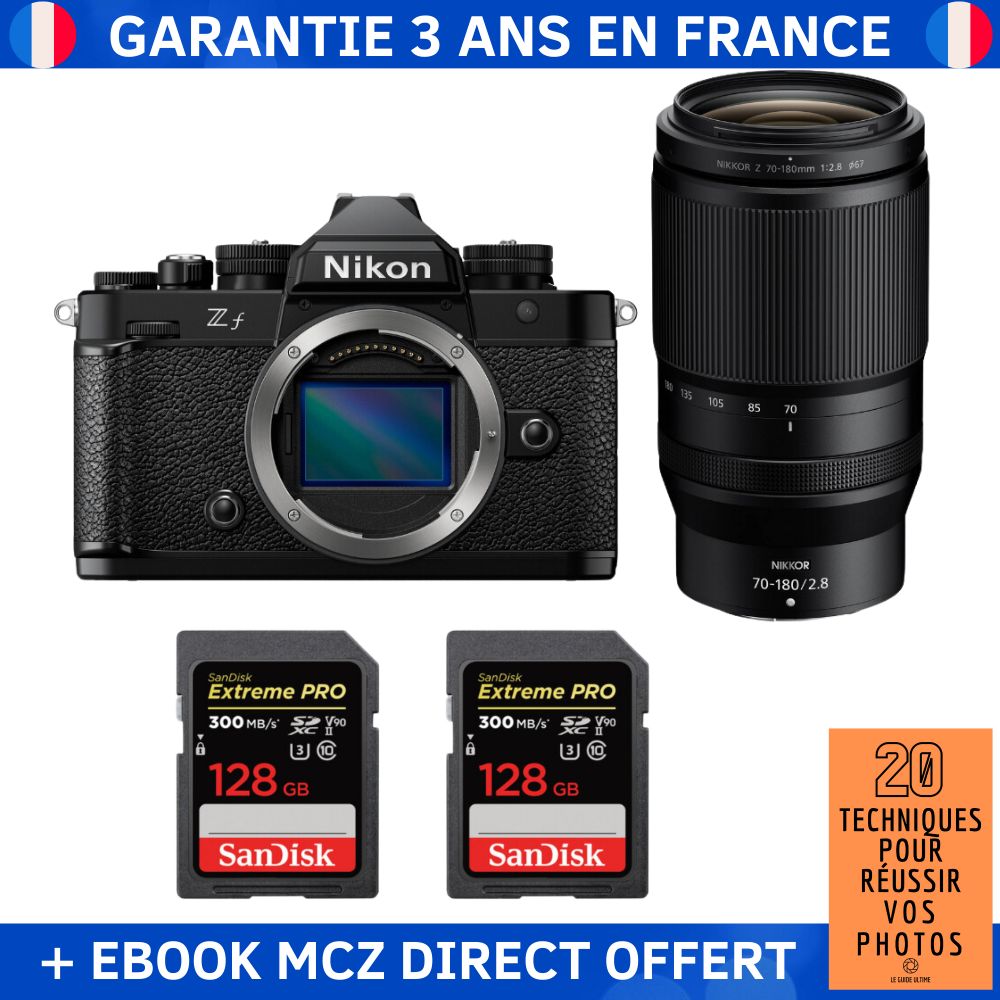 Nikon Zf + 70 180mm f2.8 + 2 SanDisk Extreme PRO UHS II SDXC 300 MB/ + Ebook '20 Techniques pour Réussir vos Photos' Appareil Photo Hybride - vue 5