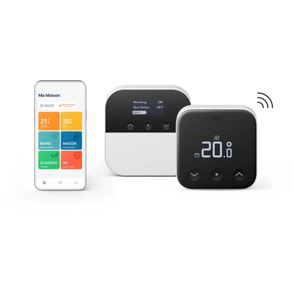 Thermostat connecté TADO Kit X sans fil et optimiseur de PAC