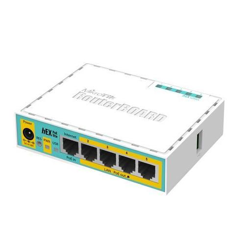 Mikrotik Hex Poe Lite Routeur Connecté Fast Ethernet Blanc