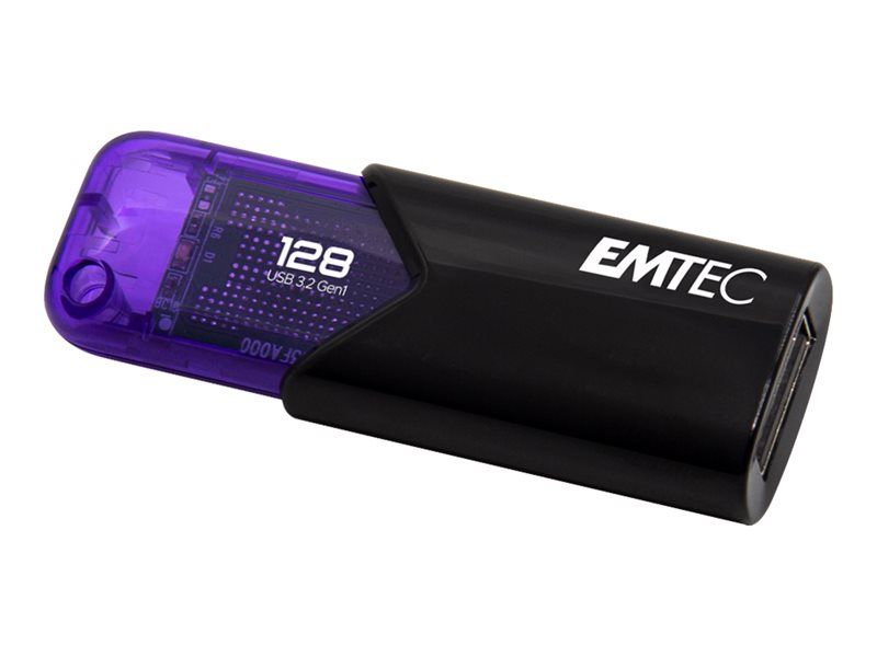 EMTEC B110 Click Easy 3.2 - Clé USB - 128 Go - USB 3.2 Gen 1 - violet, noir
