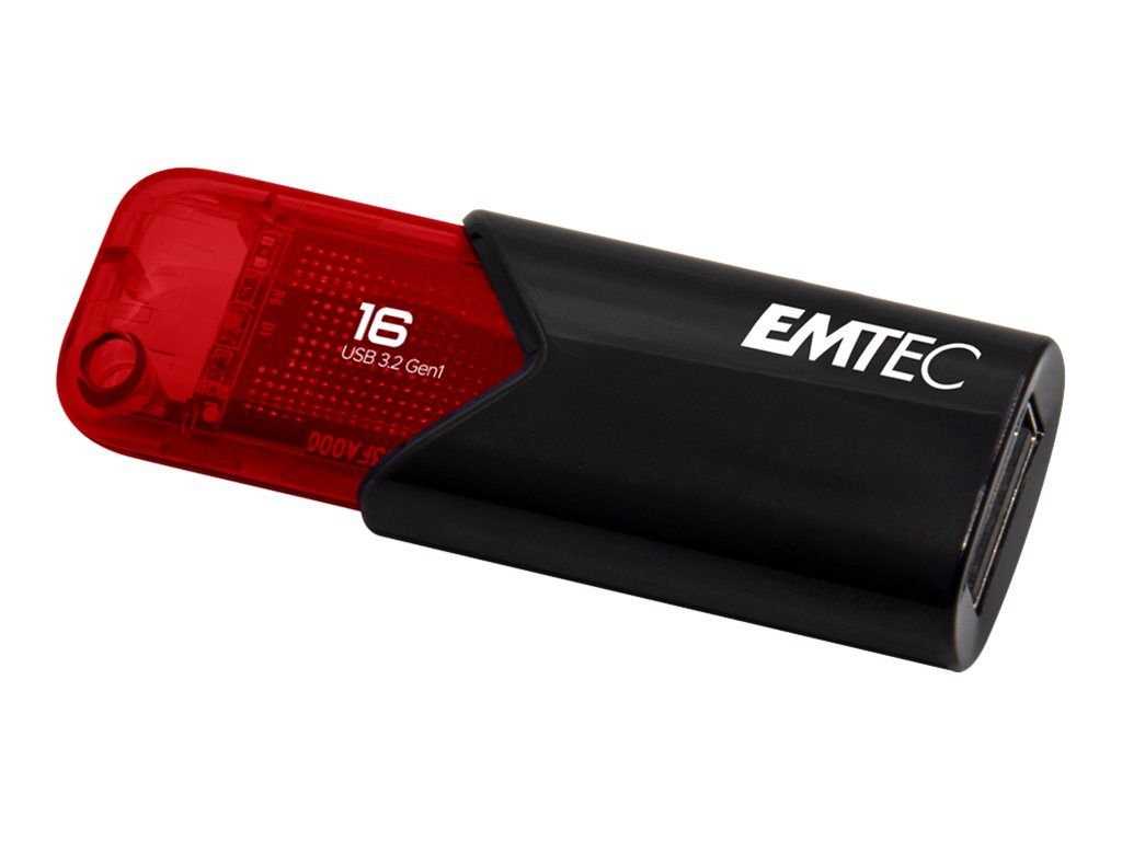 EMTEC B110 Click Easy 3.2 - Clé USB - 16 Go - USB 3.2 Gen 1 - noir, rouge