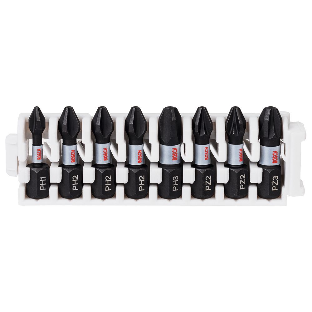 Bosch Assortiment de 8 embouts de vissage 1 x PH1 3 x PH2 1 x PH3 2 x PZ2 1 x PZ3 260925C152