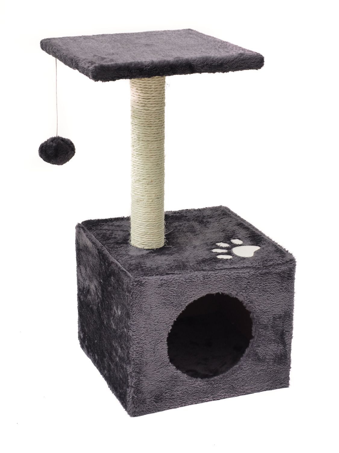 Meilleurs prix pour ZAMIBO Arbre à chat, griffoir, maison nid douillet, jouet, 59x30x30 cm, gris