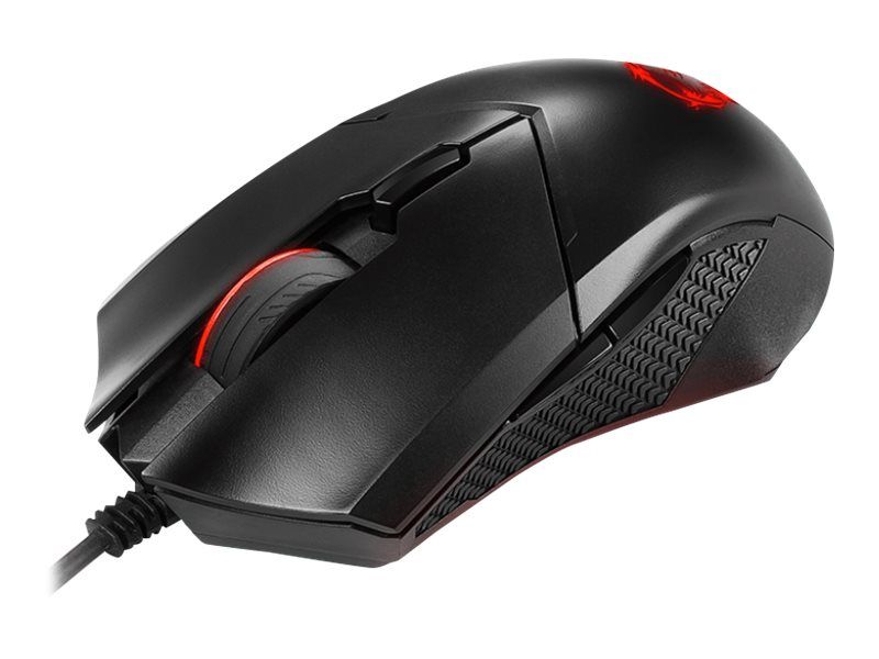 MSI Clutch GM08 - Souris - droitiers et gauchers - optique - 6 boutons - filaire - USB - noir