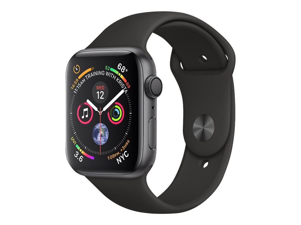 Apple Watch Series 4 (GPS) 40 mm - Boîtier gris aluminium avec bracelet sport noir 130-200 mm