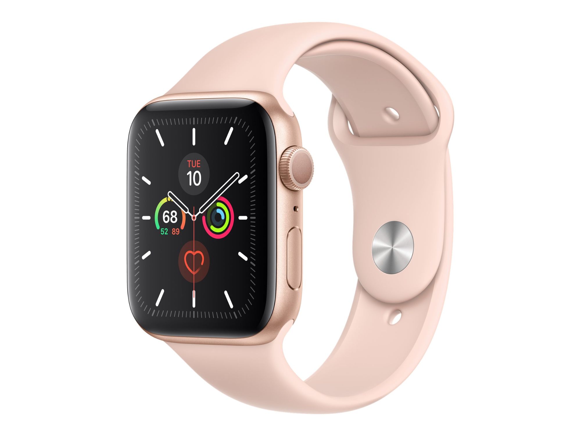 Apple Watch Series 5 (GPS) - Boîtier 44 mm Aluminium Or avec Bracelet Sport Sable rose de taille S/M/L