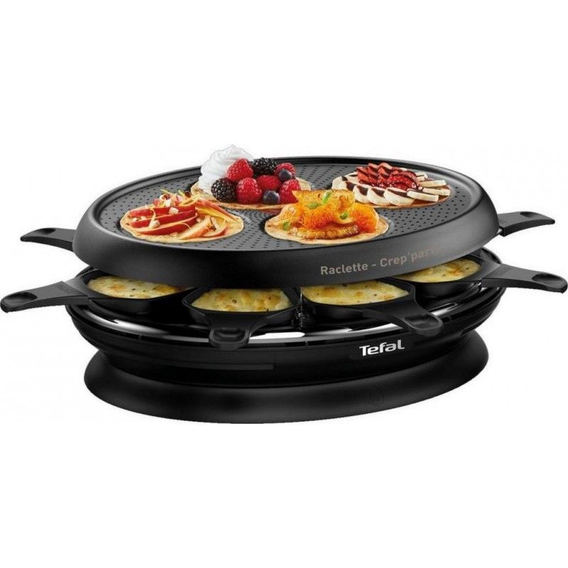 Tefal Appareil à raclette avec plaque crêp'party Revêtement antiadhésif Powerglide Indicateur Thermo Spot Rangements intégrés Bouton marchearrêt Store'inn RE320812 - vue 8