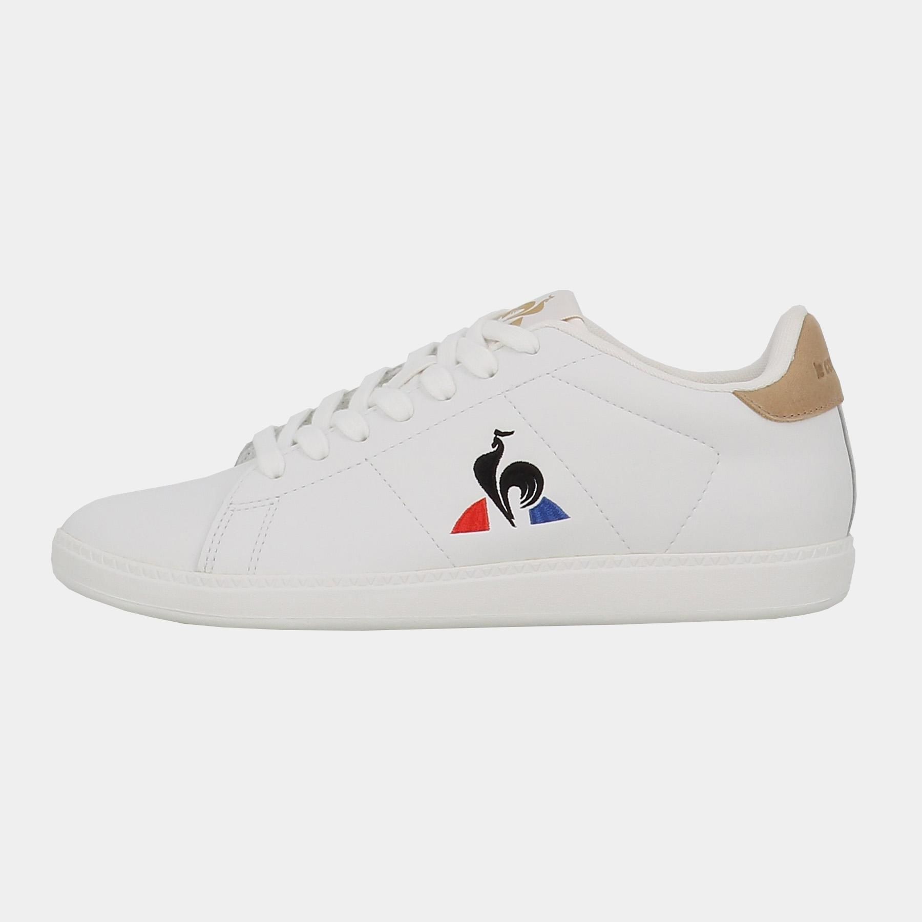 Chaussures Basses Cuir Ou Simili Le Coq Sportif Courtset_2 Optical White/Tan Blanc - 44