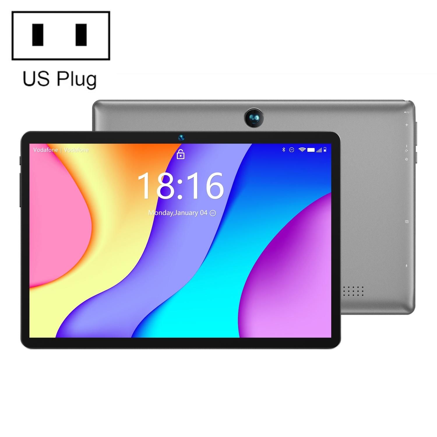 Tablette Tactile 10 Pouces Android 11 Avec Quad Core 2.0GHz 4GB RAM 64GB ROM WiFi BT Espace Gris YONIS