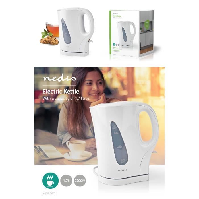 Bouilloire électrique 1.7 Plastique ABS Élément chauffant dissimulé Petit prix