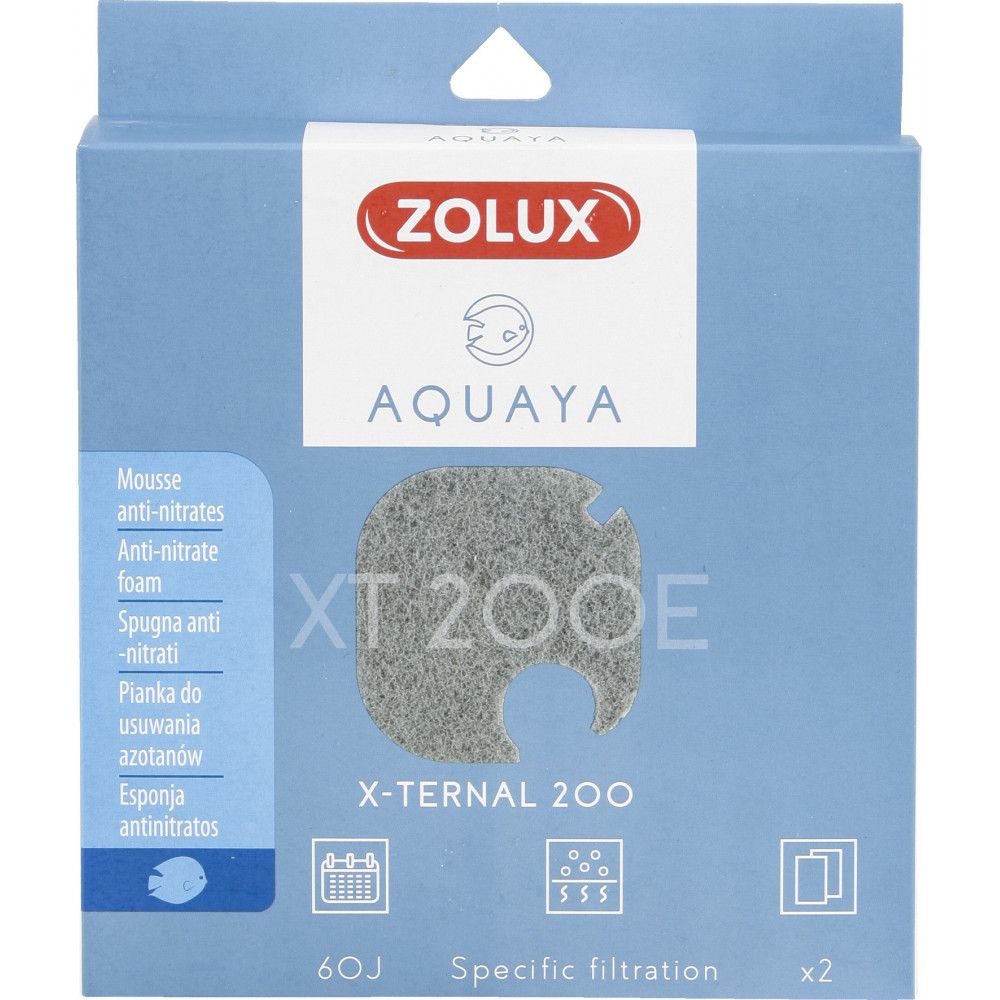 Zolux Filtre Pour Pompe X-Ternal 200, Filtre Xt 200 E Mousse Anti Nitrates X2 Pour Aquarium.