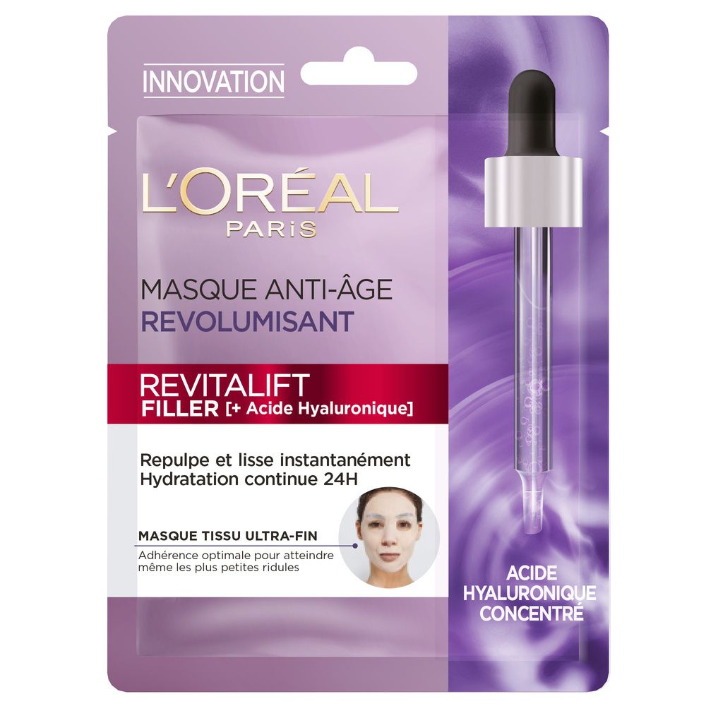Revitalift Filler 'oréal Paris Masque Tissu Anti Âge Revolumisanteacide Hyaluronique