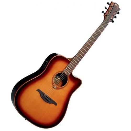 Guitare Électro-Acoustique Lag T100Dce Tramontane Dreadnought Cutaway Electro Brown Shadow