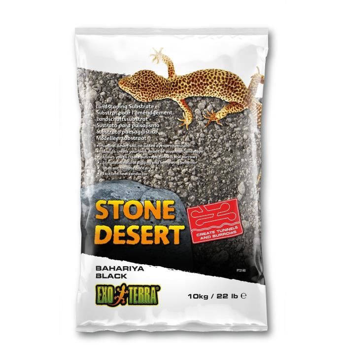 Comparer les prix de Exo Terra Substrat Désert De Pierres Bahariya 10kg - Noir - Pour Reptiles