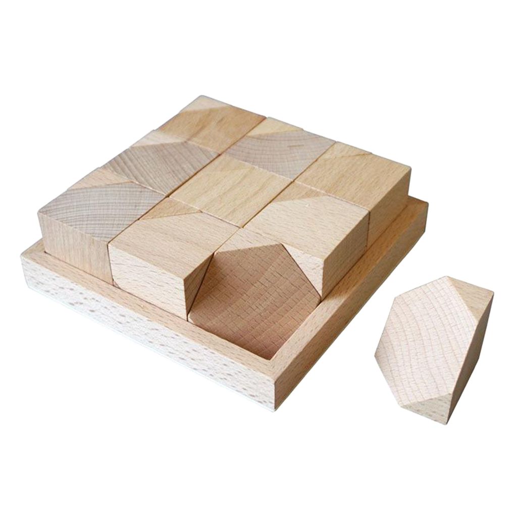  - Blocs De Construction En Bois Enfants Empilage Jouets Playeset Pour En Bas Âge Précoce Développement Couleur En Bois