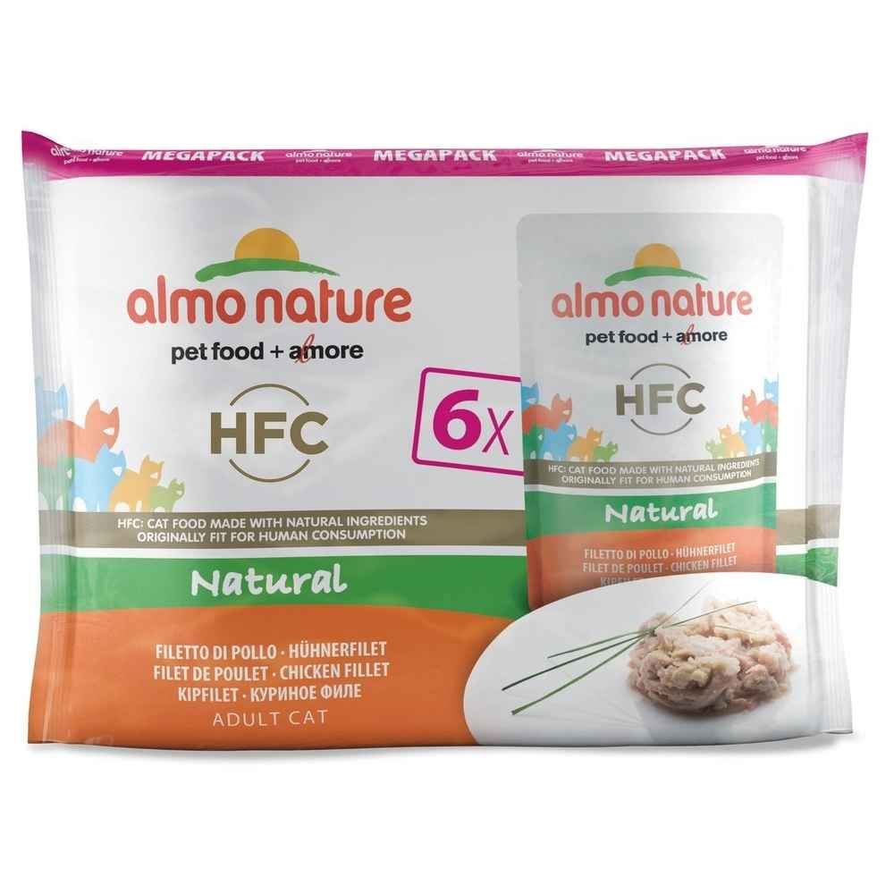 Almo Nature - Pâtée En Pochon Hfc Mega Pack Filet De Poulet Pour Chat - 6x55g