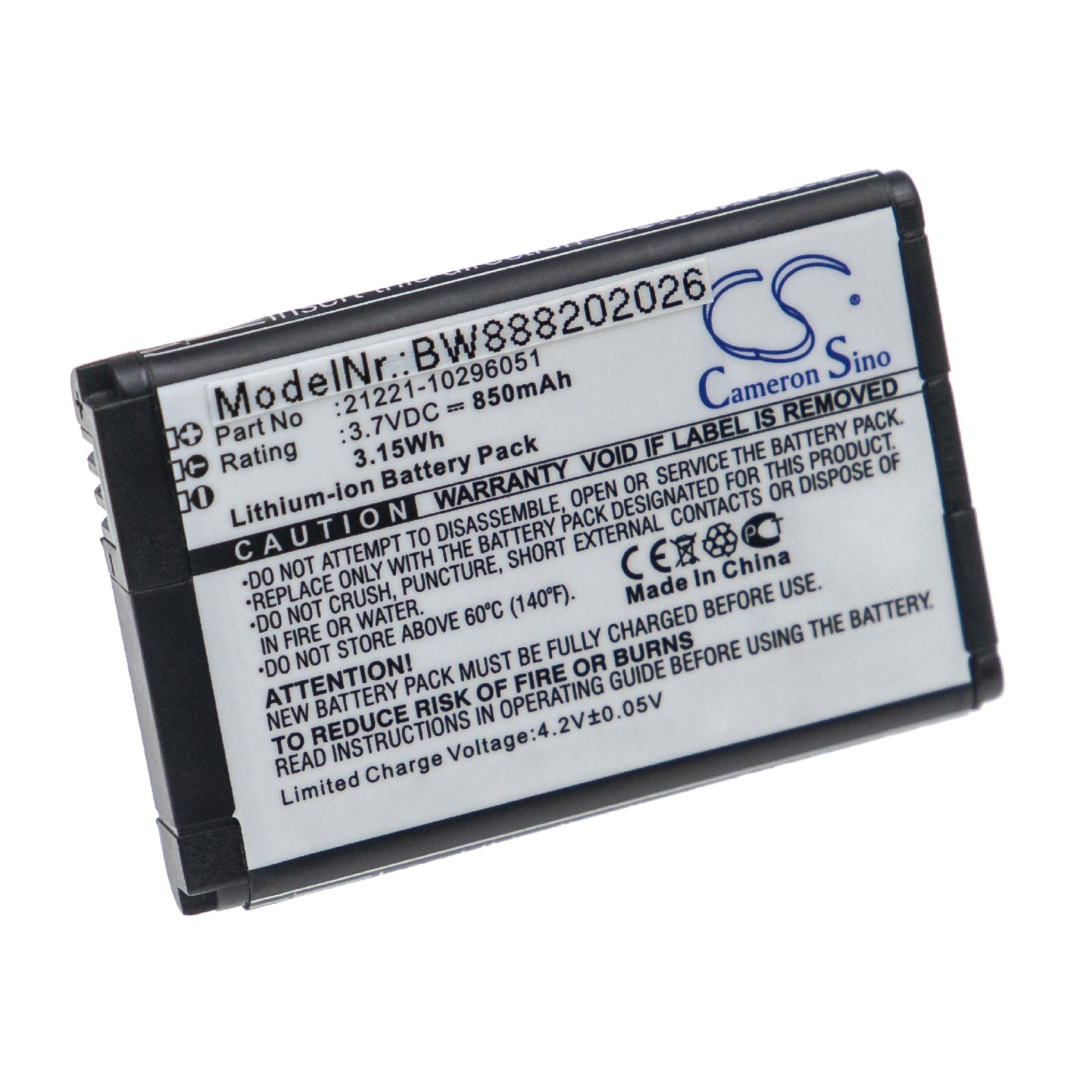 vhbw batterie compatible avec Rexton SGI-WL200AP, WL200AP télécommande remote control (850mAh, 3,7V, Li-Ion)