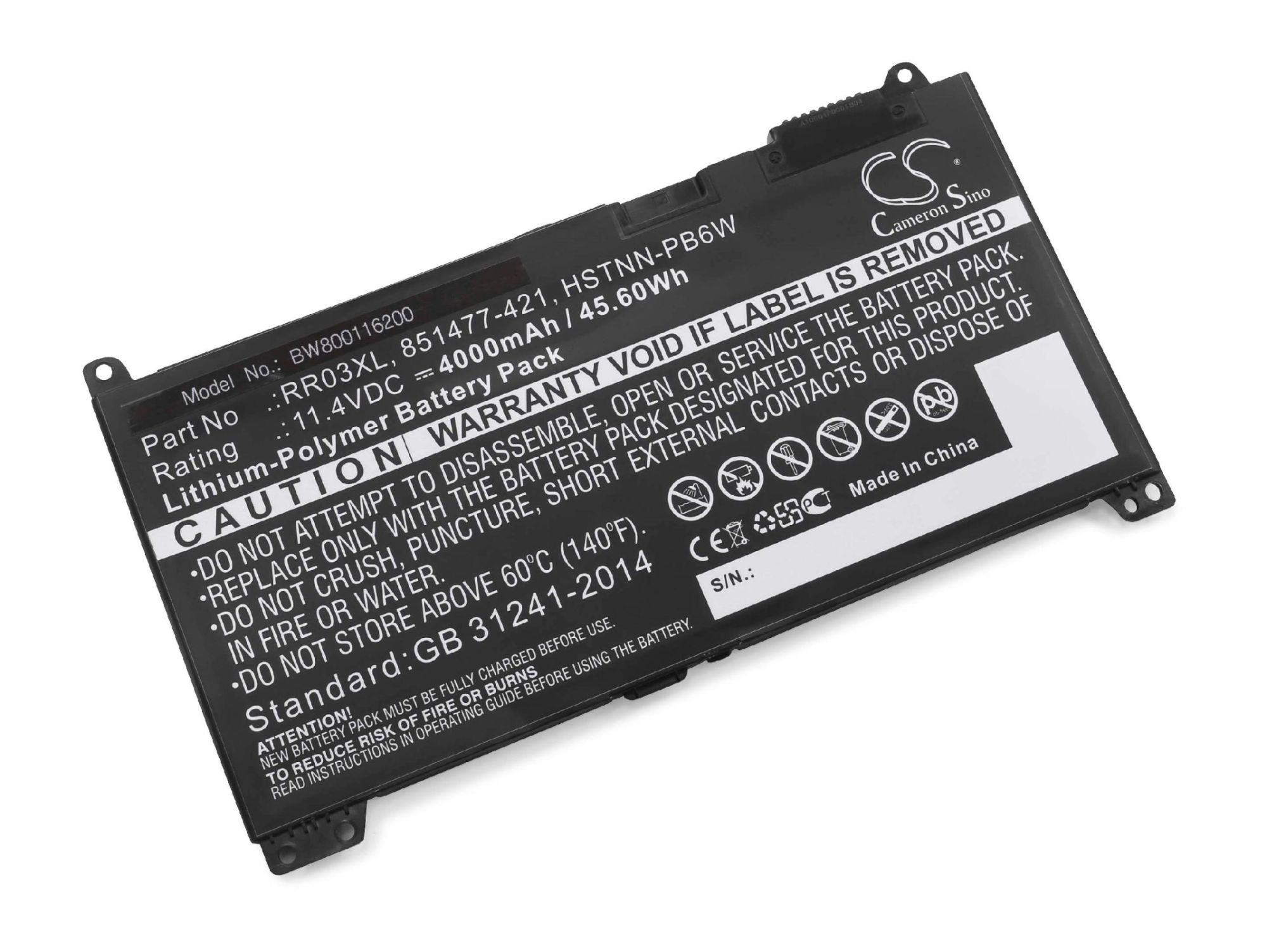 vhbw batterie compatible avec HP ProBook 440 G5 (3KY94EA), 440 G5 (3KY95EA), 440 G5 (4QW83EA) laptop (4000mAh, 11,4V, Li-Polymère, noir)
