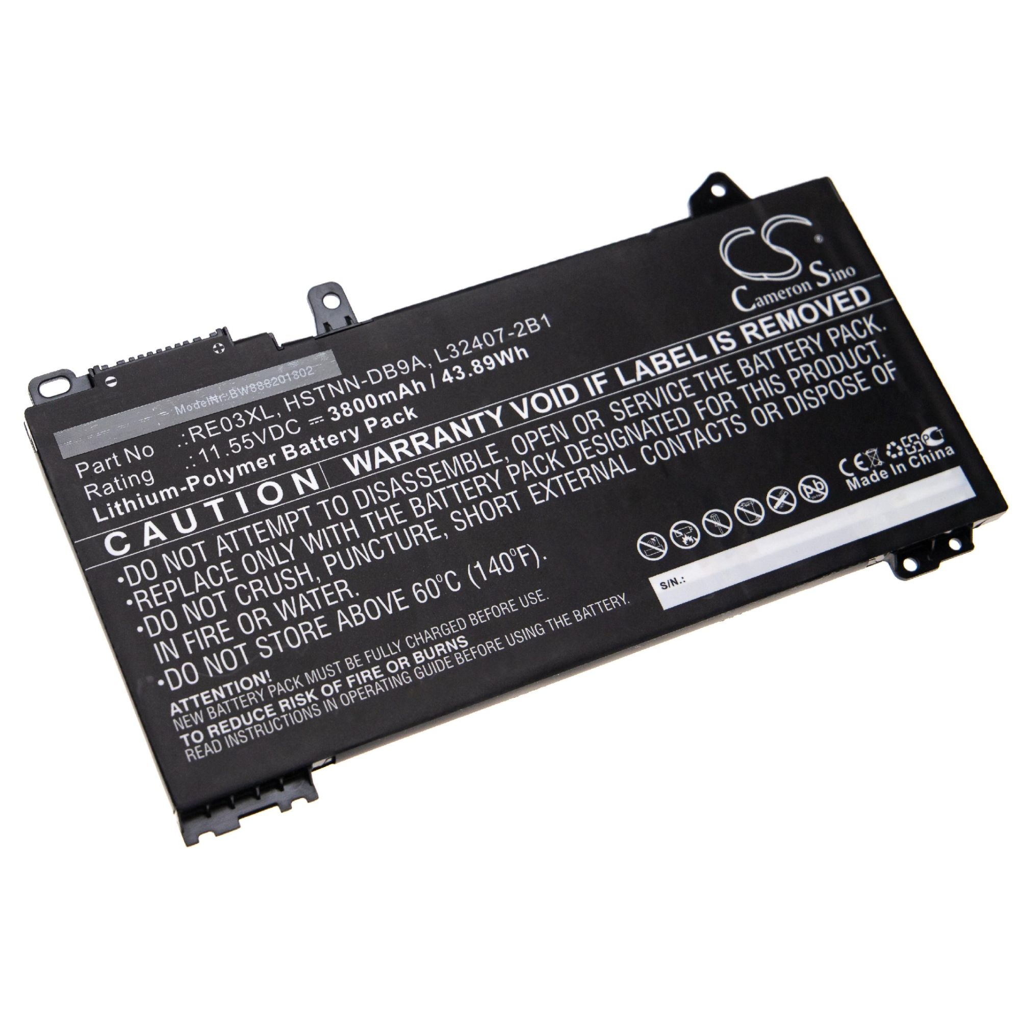 vhbw Batterie compatible avec HP ProBook 430 G6-5YN22PA, 430 G6-6BF73PA, 430 G6-6BF87PA laptop (3800mAh, 11.55V, Li-polymère)