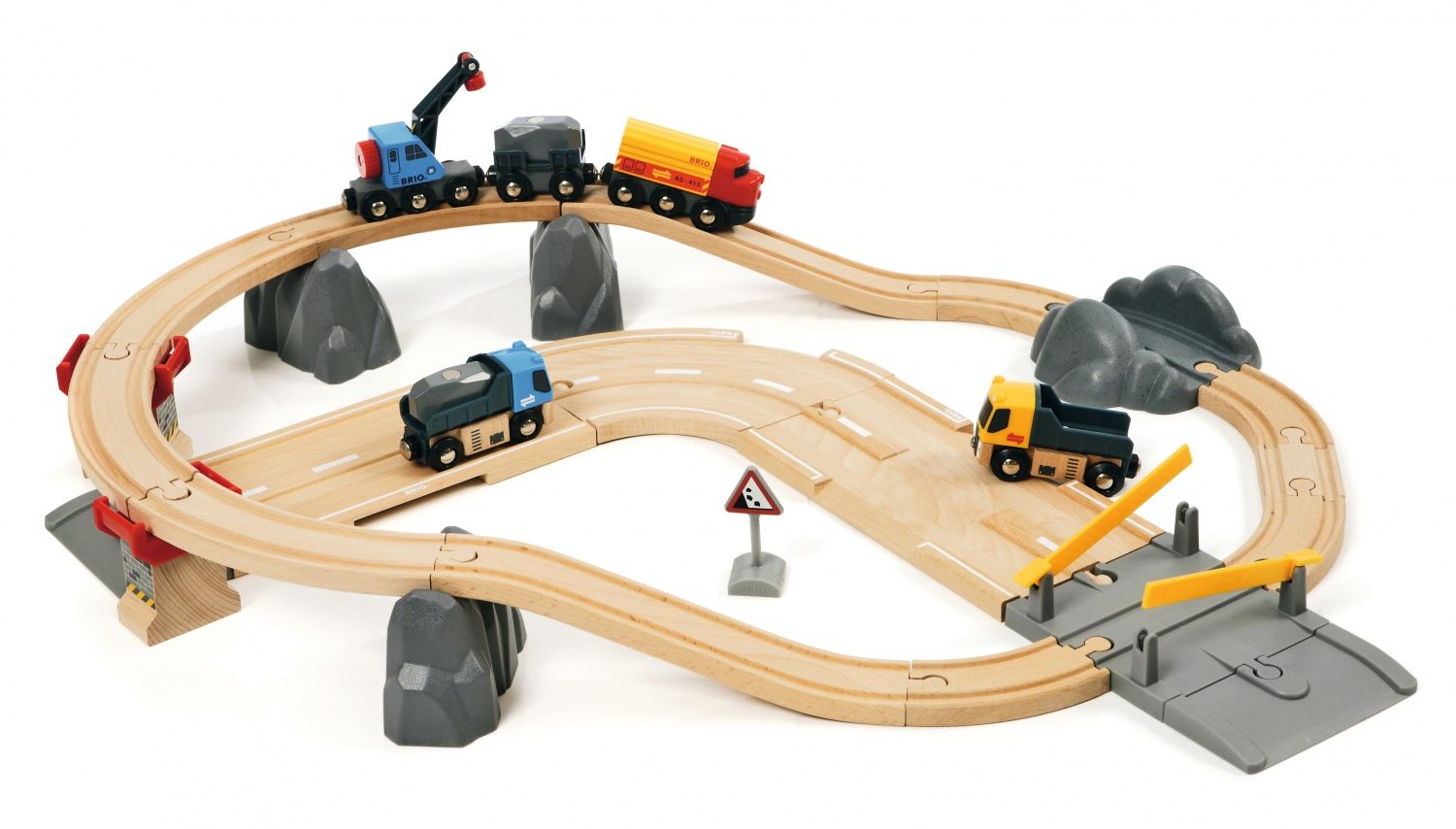 Train Brio : Circuit rail route : Transport de roches Brio - vue 2