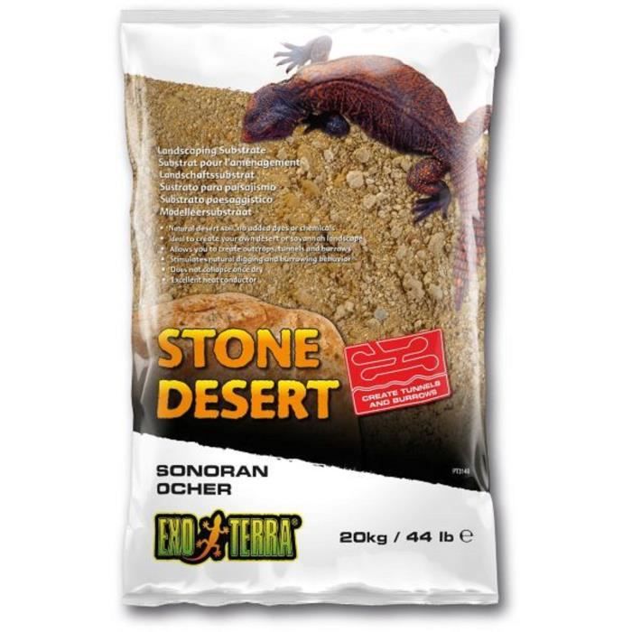 Comparer les prix de Exo Terra Substrat Désert De Pierres Sonora Ocher 20kg - Pour Reptiles