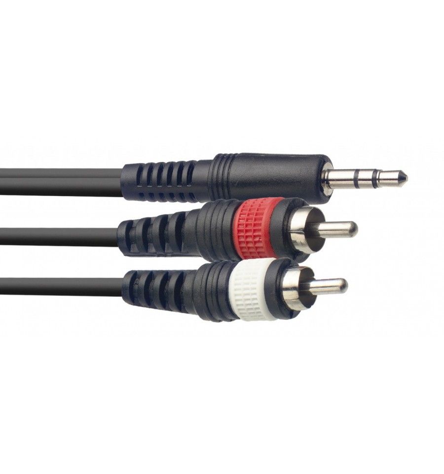 Stagg SYC1/MPSB2CM E - Câble Y, mini jack/RCA (m/m), 1 m