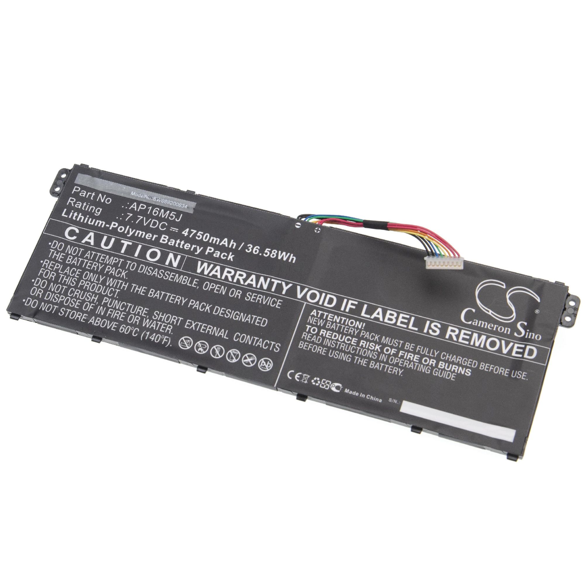 vhbw Batterie compatible avec Acer Aspire 3 A314-32-C129, A314-32-C2TE, A314-32-C2VP ordinateur portable Notebook (4&#8239;750mAh, 7,7V, Li-polymère)