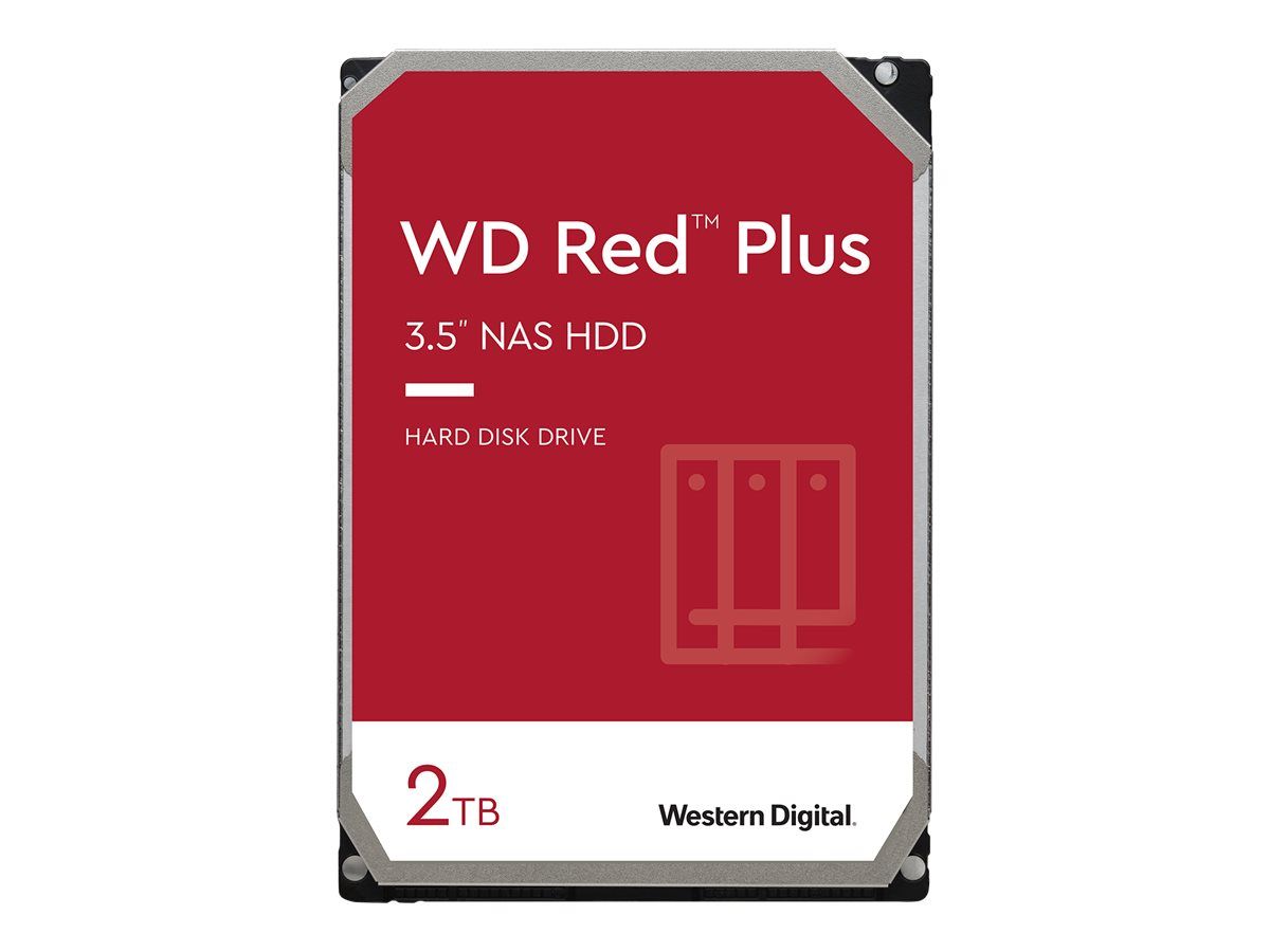 WD Red Plus WD20EFRX - Disque dur - 2 To - interne - 3.5 - SATA 6Gb/s - mémoire tampon : 64 Mo