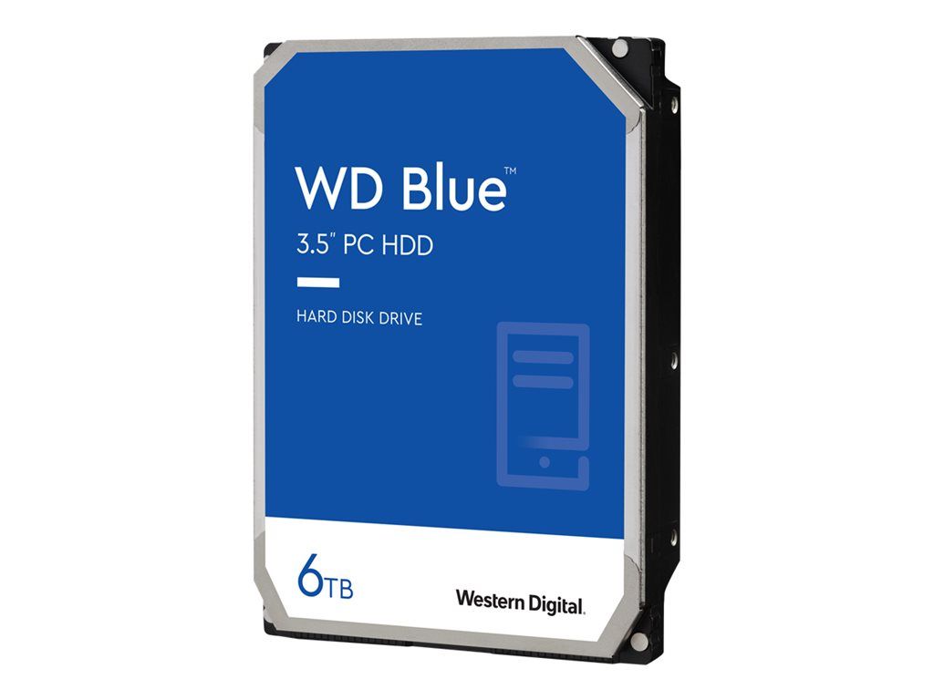 WD Blue WD60EZAZ - Disque dur - 6 To - interne - 3.5 - SATA 6Gb/s - 5400 tours/min - mémoire tampon : 256 Mo