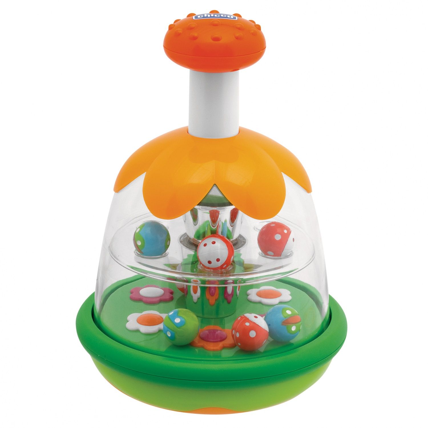 Chicco Jouet Toupie Magique Toupie avec boules colorées bouton et miroir central pour apprendre la relation de cause à effet cadeau pour bébés et enfants Jeux de à - vue 6